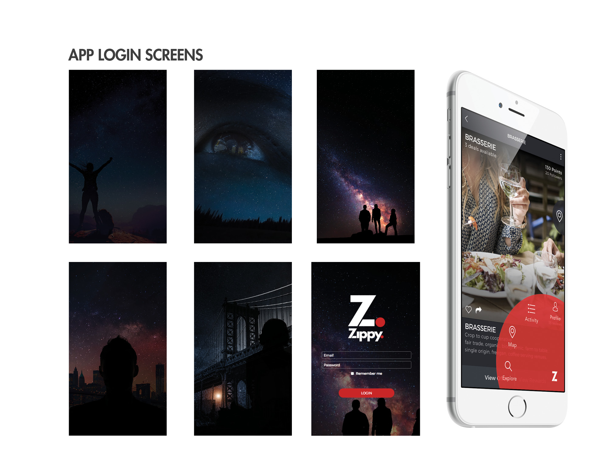 Zippy - New UI login screens